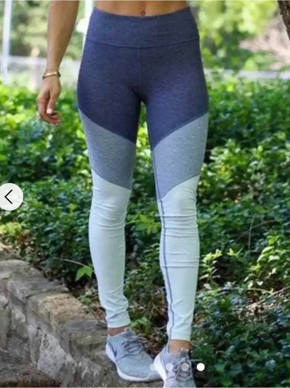 Outdoor Voices Colorblock Leggings in Navy, Slate Blue & Light Gray